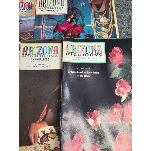Arizona Highways Magazine Lot 9 Issues 1958 Scenic Covers Photography Vintage - Picture 4 of 5